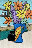 23-Flowers-with-Black-Cat-and-Portrait-of-Black-and-White-Cats-4x6