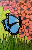 Blue-Butterfly-with-Pink-Flowers