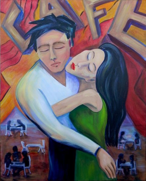 At the Cafe, Acrylic, 24x30